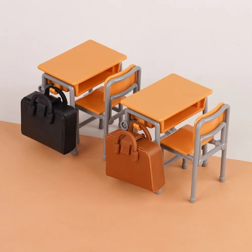 1/12 Dollhouse Dollhouse Mini Desk Furniture Model Scene Model Miniature Classroom Backpack Model Vintage Leisure