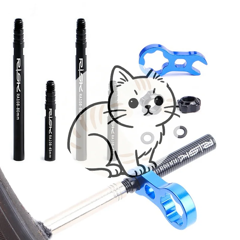 

Hot 2Pcs Bike Bicycle Inner Tubes Presta Valve Extender Extension With Core Wrench