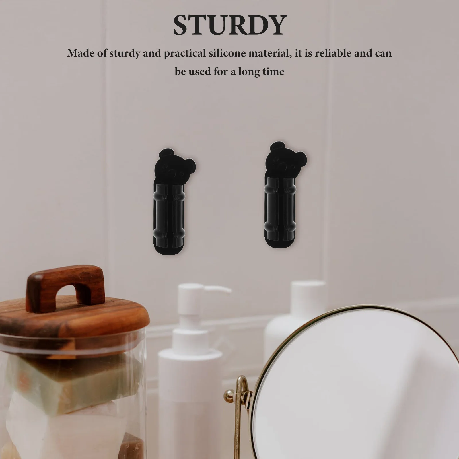 6 個のシリコンホルダークリップ小さなデスクマーカーホルダー壁取り付け粘着マーカークランプオフィス学校用自己粘着鉛筆