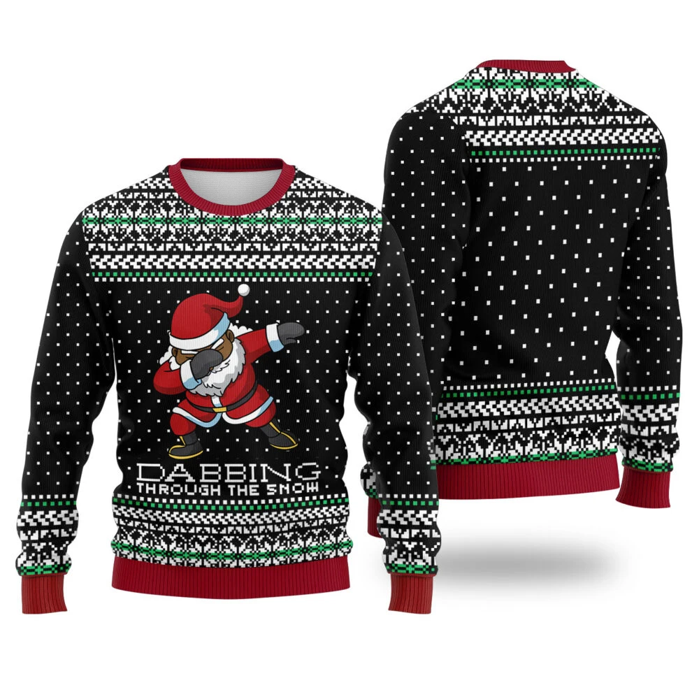 مضحك الأسود سانتا Dabbing طباعة البلوز الشتاء عيد الميلاد القبيح هوديي المرأة بلوزة كاجوال Harajuku احتفالي الشارع الشهير