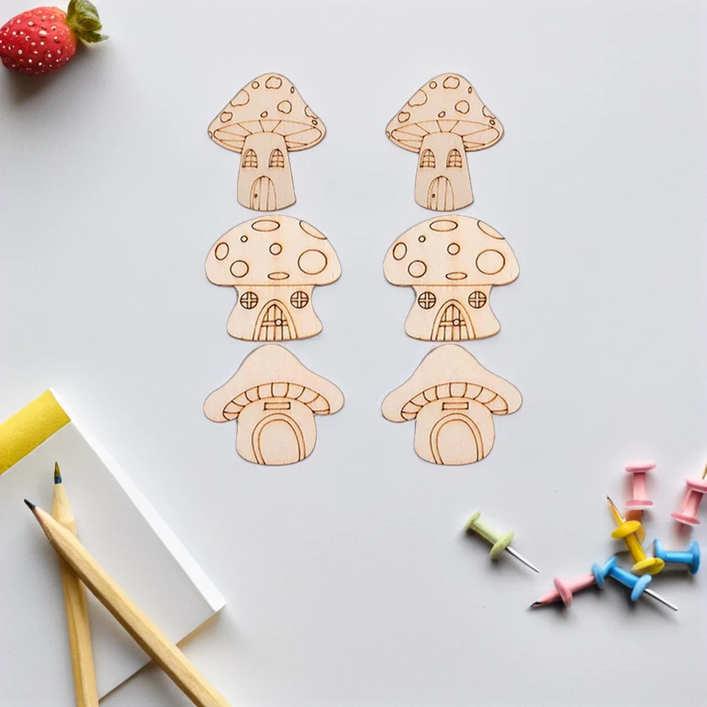 

20Pcs Mushroom Wood Slices Unfinished Natural DIY Craft Supplies Smooth Wooden Discs for Home Decor Painting Ornaments Wedding