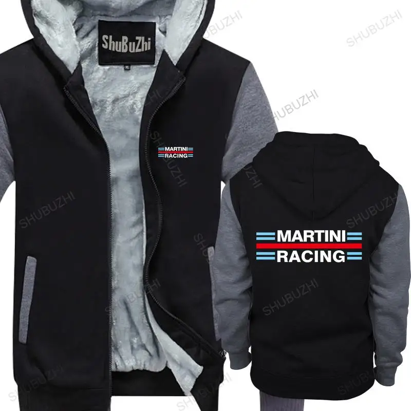 

Man black zipper thick hoodies Williams Martini Racing unisex Outwear men hoody thick sweatshirt male coat