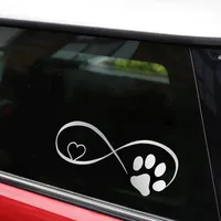 Car Sticker Cute Dog Paw Animal Adopt Dog Cat Love Pet Foot Prints Footprint Vinyl Decals PVC Sticker Creative Cover Scratch