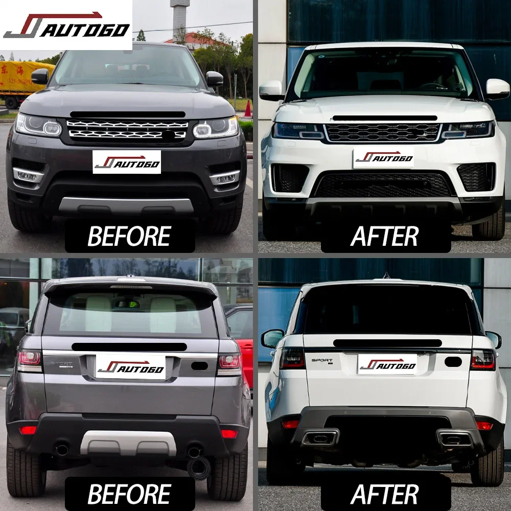 2022 New Design Body Kit For Range Rover Sport L494 14-17 upgrade to 2020 OEM PP+ABS Material Front+Rear Bumper with Fender Lamp