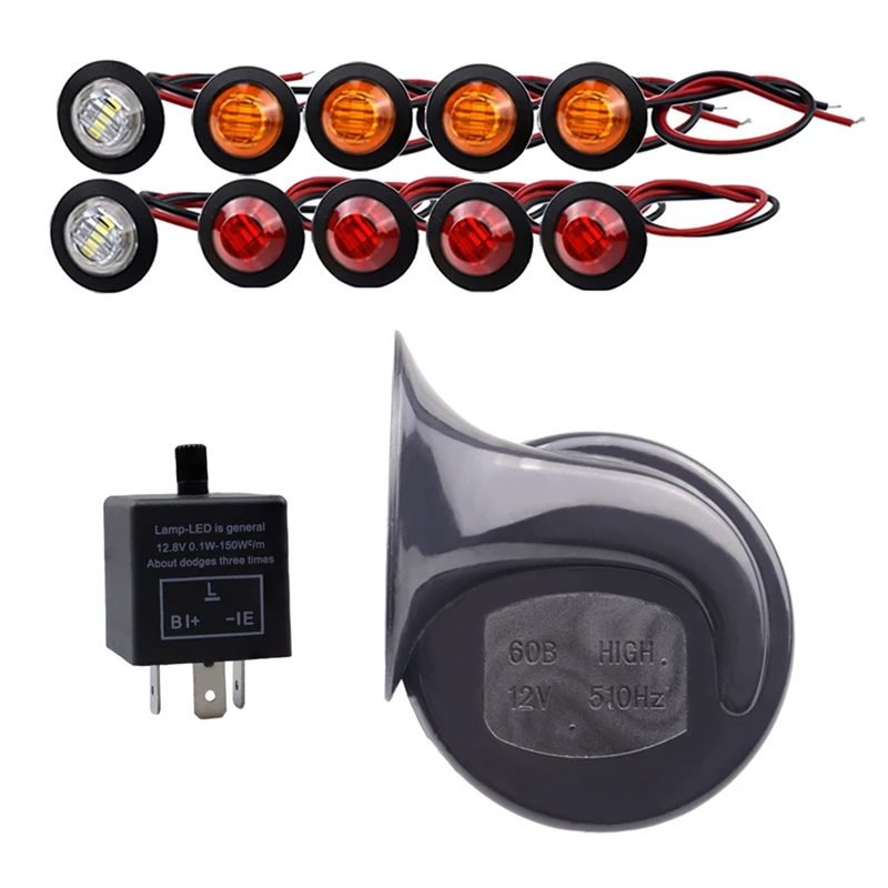 ATV UTV Turn Signal Kit Universal Turn Signal Light With Column Turn Switch 60D Horn LED Flasher Kit