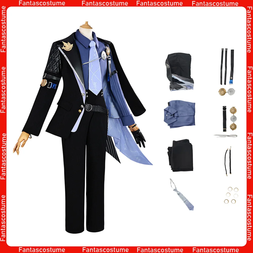 

Zenless Fantasia Game Zone Zero Cosplay Hugo Costume Coat Shirt Pants Tie Outfits Adult Halloween Carnival Party Disguise Suit