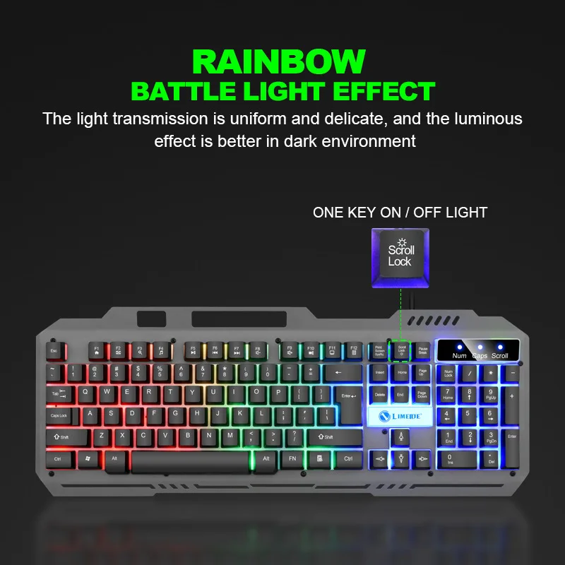 NEW Keyboard T25 Touch Wired Keyboard Mouse Set LED Luminous Esports Desktop Computer Laptop Office Game Keyboard and Mouse Set