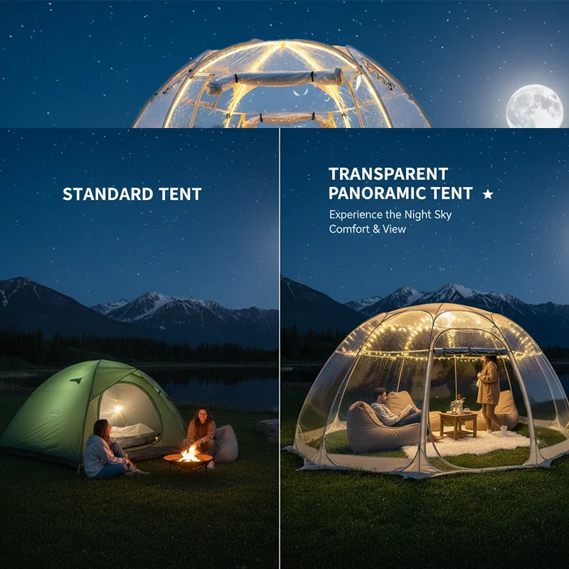 Large Clear Bubble Tent 4-6 Person Pop Up PVC Dome Shelter Backyard Patio Camping Picnic Wedding Photo Booth Instant