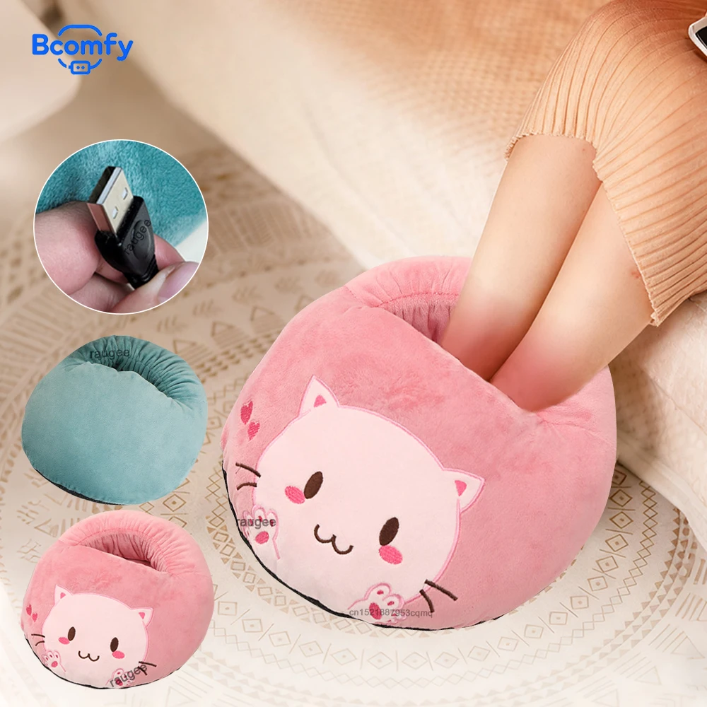 

Foot Warmer USB Foot Heater Winter Soft Plush Feet Warmer Electric Foot Heating Pad Warm Foot Cover Feet Heater for Home Bedroom