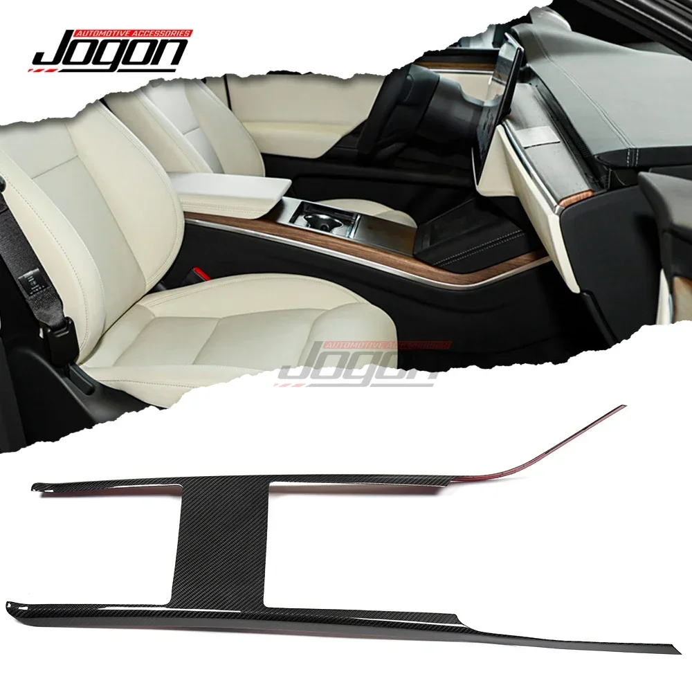 For Tesla Model X 2024 2025 DRY Carbon Fiber Car Interior Center Console Gear Shift Panel Armrest Cover Sticker Trim Accessories