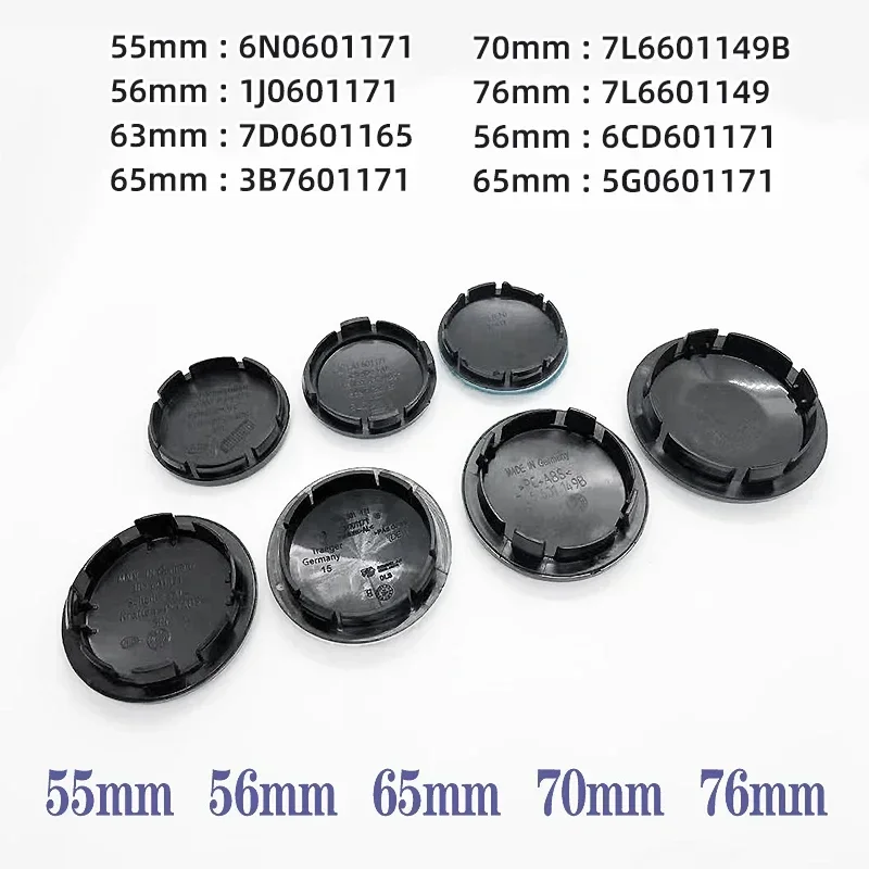 4pcs 55mm 56mm 65mm 63mm Car Styling Wheel Center Cap Hub Covers Badge Accessories For VW Volkswagen Golf Sharan Passat Tiguan