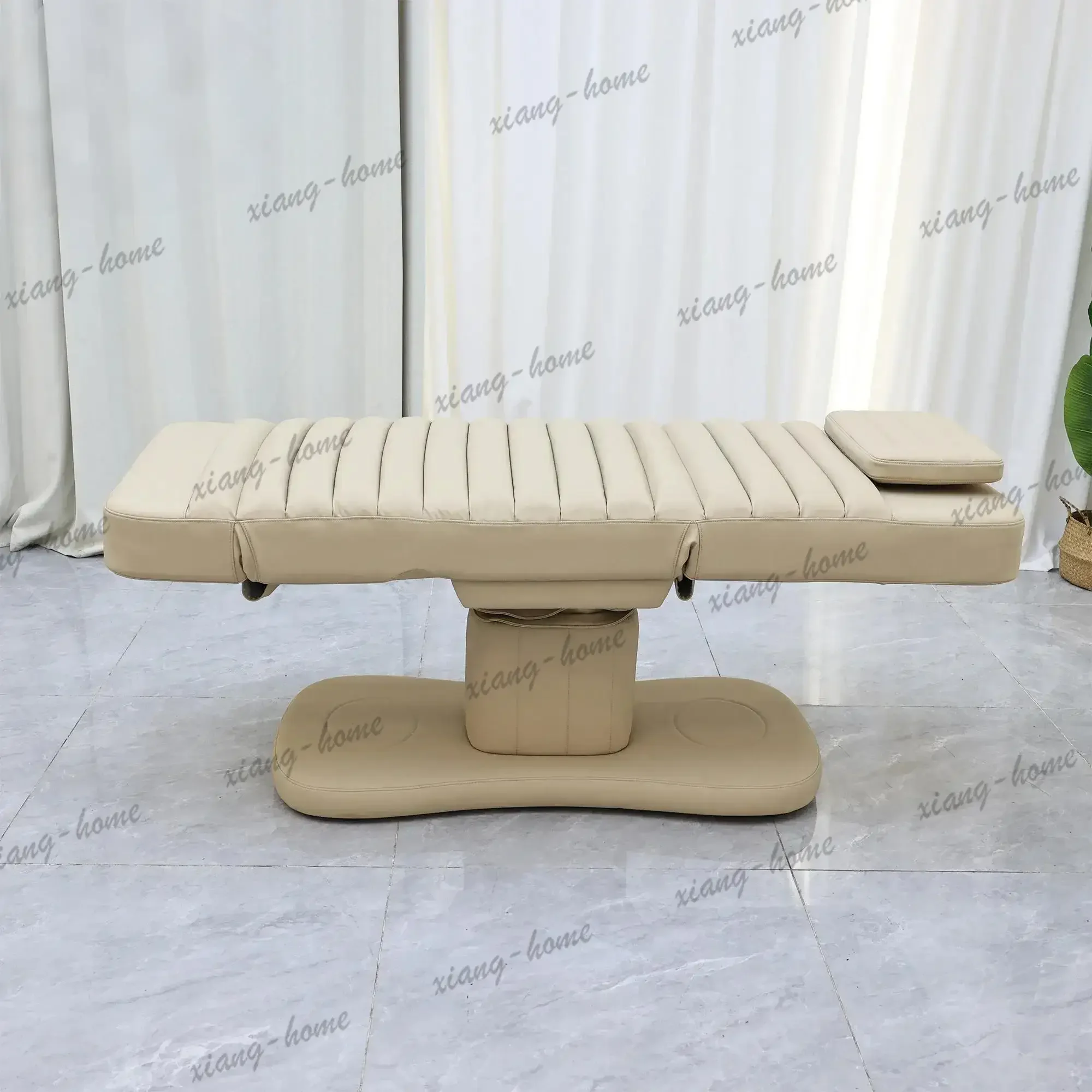 LSLight Gray Synthetic Leather Commercial Spa Massage Bed Metal Frame Salon Treatment Table
