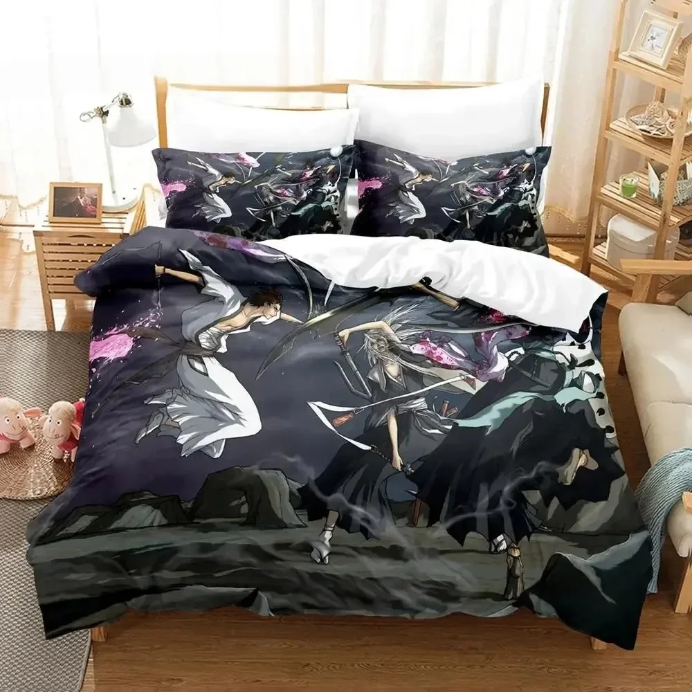 Set biancheria da letto Anime Zangetsu Bleach stampato in 3D, singolo, doppio, completo, set letto queen size king size, adulto, bambino, set copripiumino per camera da letto