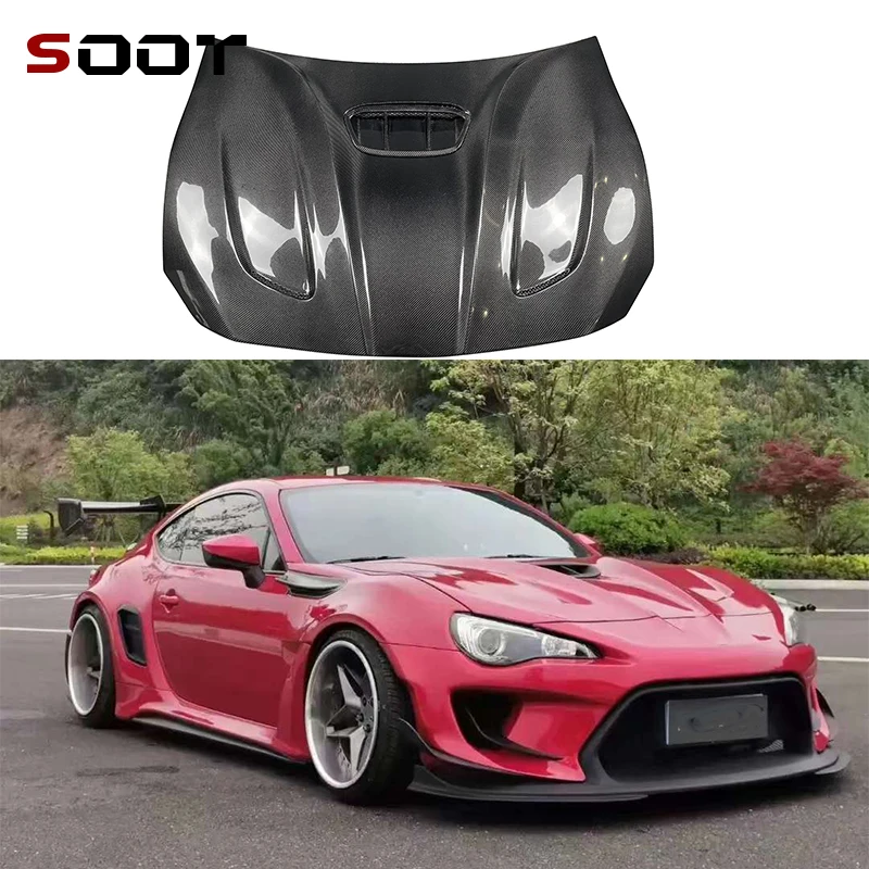 

For Toyota GT86 Subaru BRZ 2012-2018 Carbon Fiber Hood Engine Cover Hood Car Headliner Hood Cutout Cooling Front Cover Auto Part