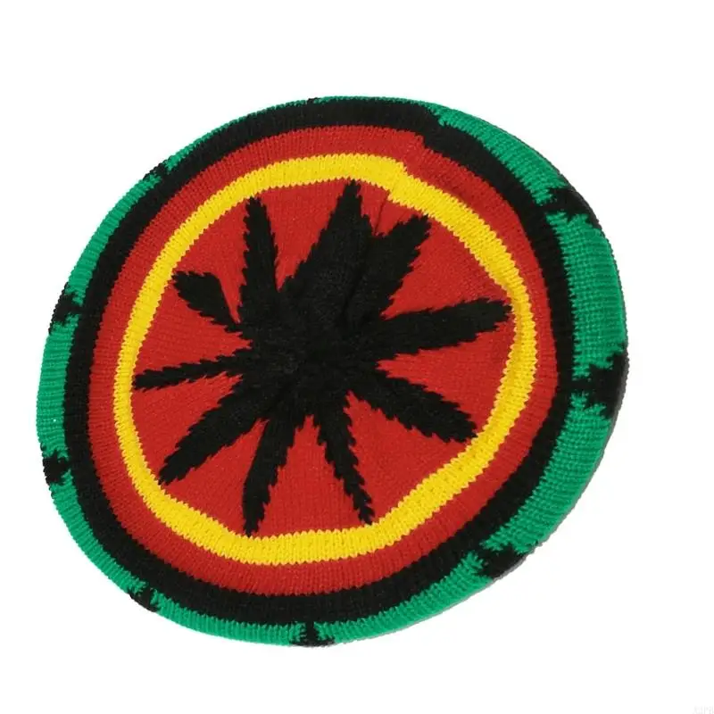قبعة قوس قزح قبعة كروشيه قبعات جامايكية تقليدية للكبار للأنشطة الداخلية والخارجية، جميعها متطابقة #4