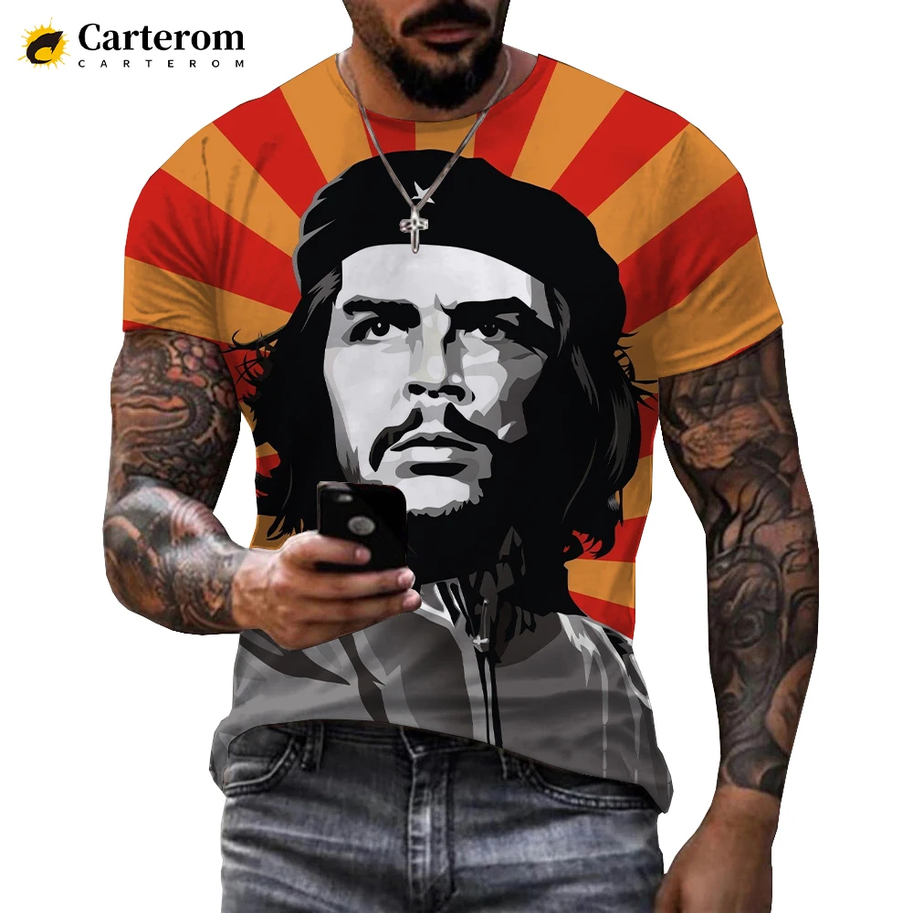 2023 The Latest Men\'s Fashion Great Famous Hero Che Guevara 3D Printed T-shirt Summer Fashion Casual Oversized T-shirtt