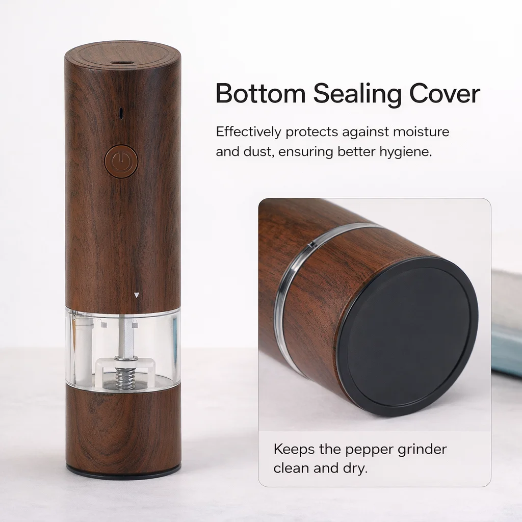 Electric Sea salt And Pepper Grinder Set Adjustable Coarseness Refillable Battery Powered Kitchen Gadget Mills for Spices