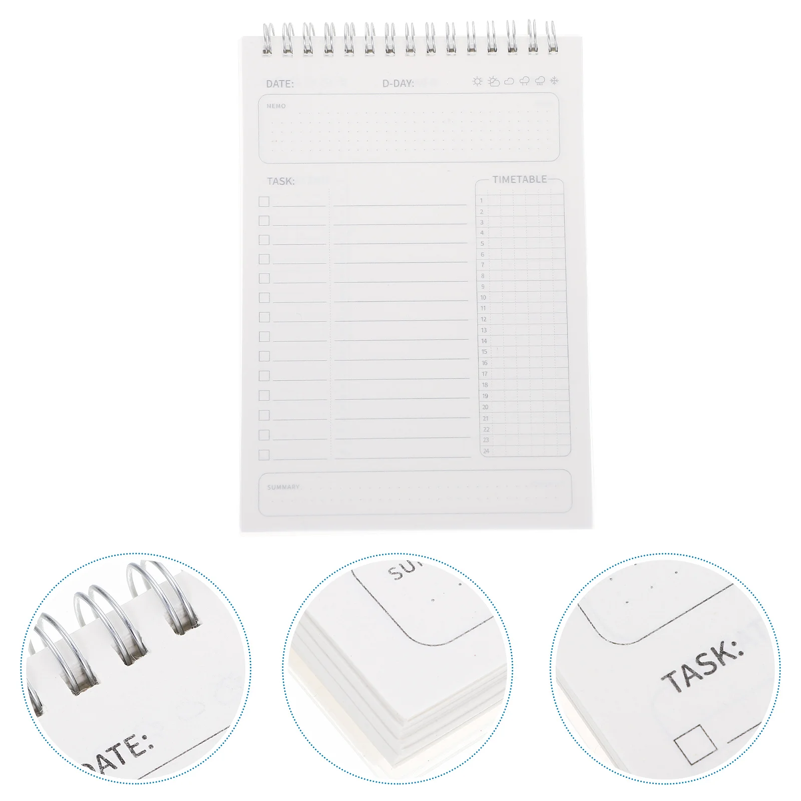 厚い紙の切り取り式プランナーメモ帳、毎日のスケジュールやToDoリスト、デスクプランニング、メモパッド、学習用品に