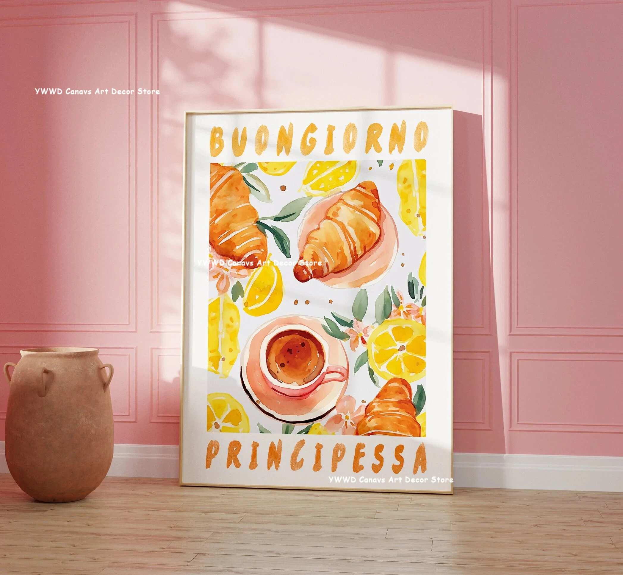 Buongiorno Espresso Leinwanddruck „What Is Tea Food and Beverage“ Küchen-Wandkunst-Poster für moderne Wohnzimmer-Dekoration