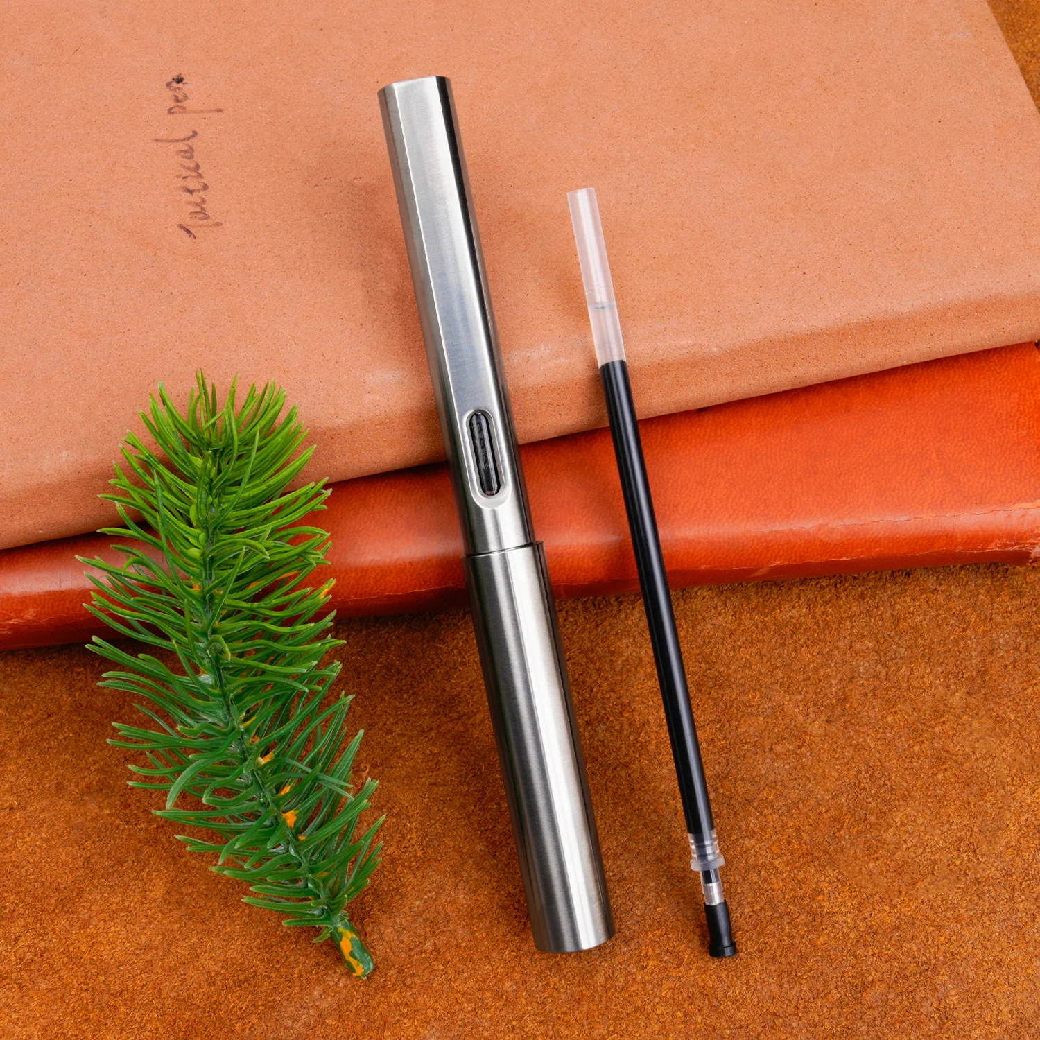2IN1 Titanium Alloy Pen Neutral Refill And Ink ef Nib Luxury Gift Box Packaging Metal Pen Office Student Stationery