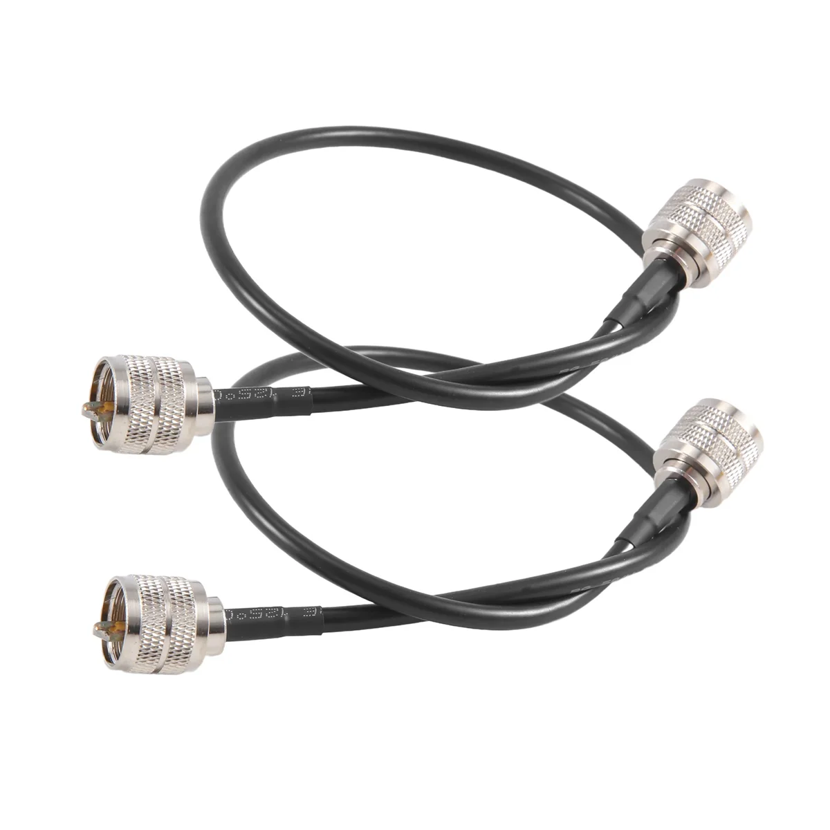 Pack of 2 CB เสาอากาศวิทยุสาย 50 ซม.PL259 UHF ชายชาย RG58 Coaxial Patch สําหรับวิทยุสมัครเล่น CB Marine