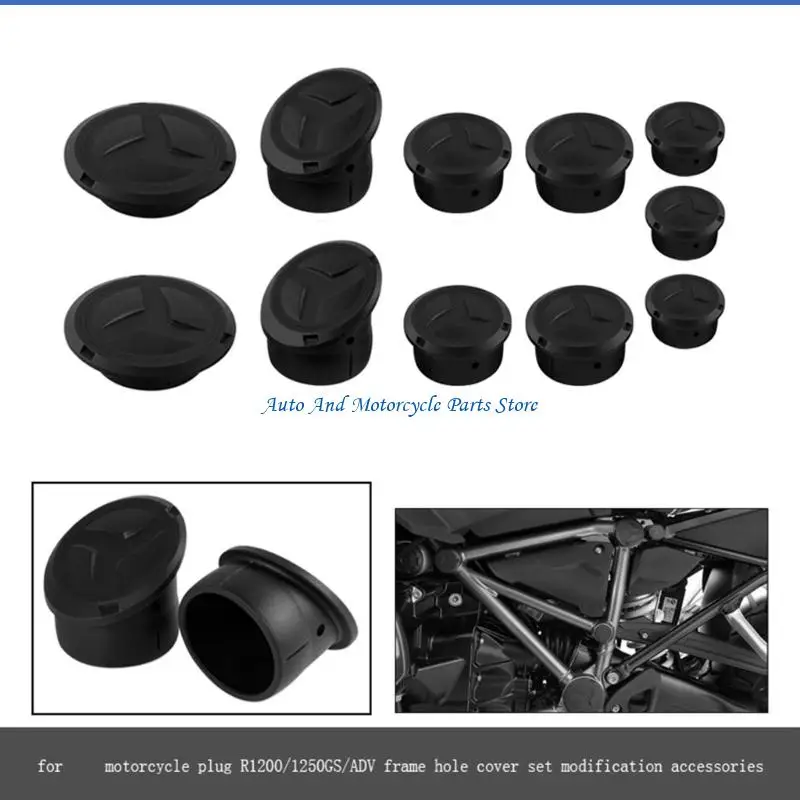P9FD 1 Set Rahmen Loch Kappen Stecker Universal Zubehör für R1200 R1250 R1250 Adventure Schwarz – Detail 7
