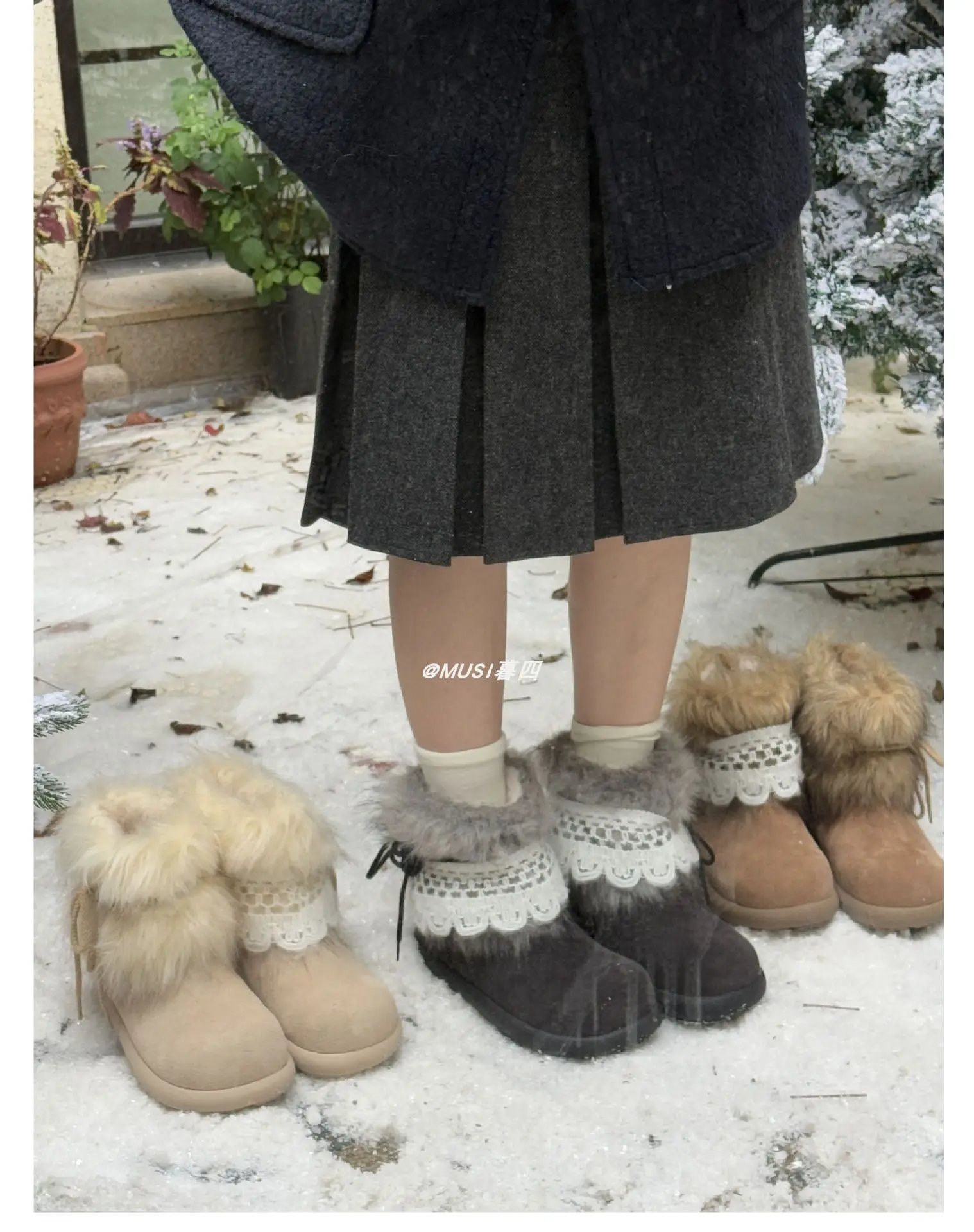

2025 Autumn/Winter New Millennium Style Versatile Snow Boots with Velvet Inner Height Increase Warm Cotton Shoes Short Boots