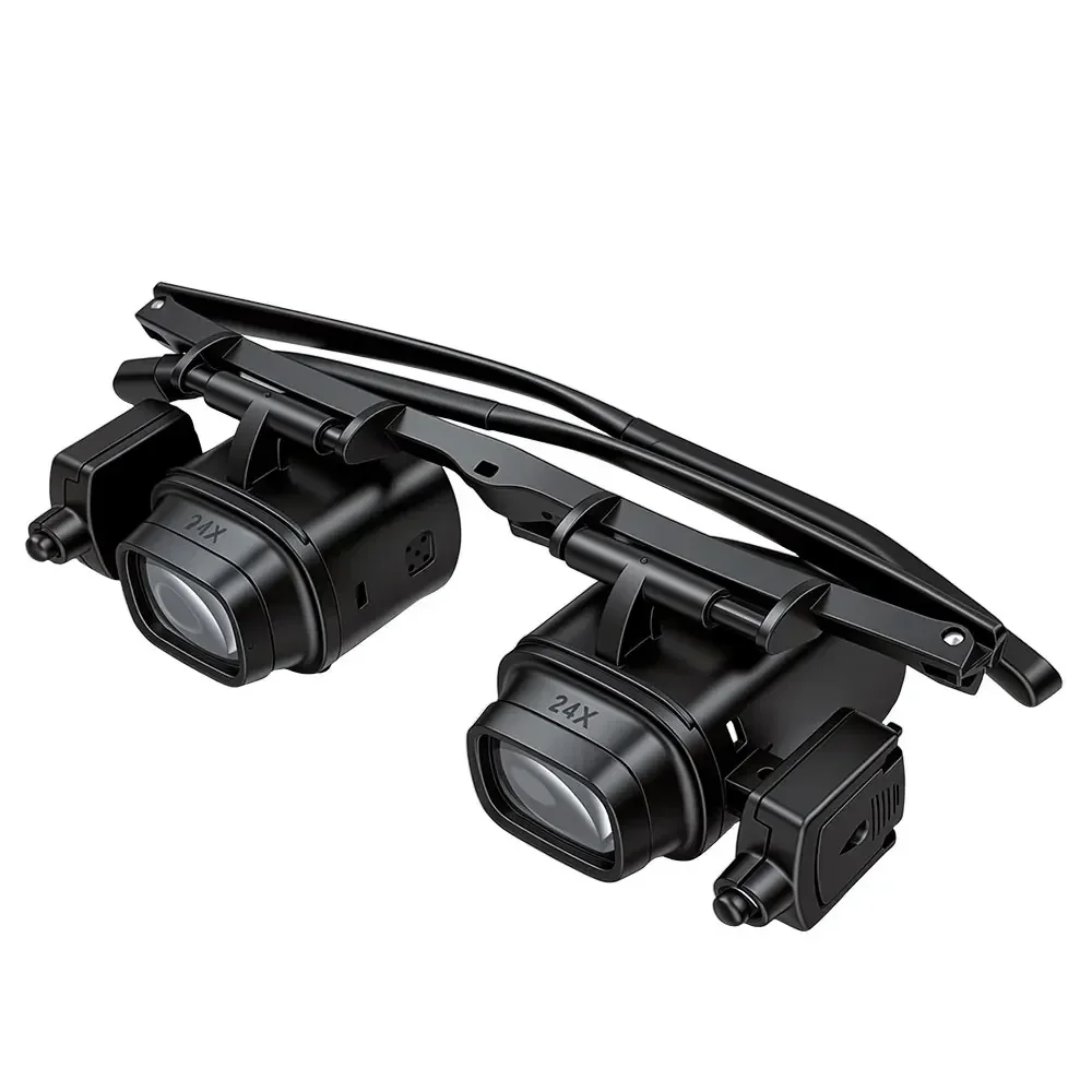 2X-24X LED-Stirnbandlupe, Doppelbrillenlupe für Uhrmacher, Juweliere, Reparaturen, Lötarbeiten, Telefon- und Elektronikkomponenten – Detail 5