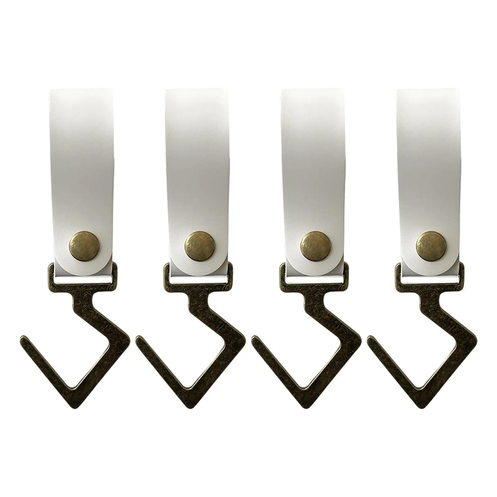

4pcs Leather Strap Cookware Hanging Rack Hook Camping Towels Cups Hook