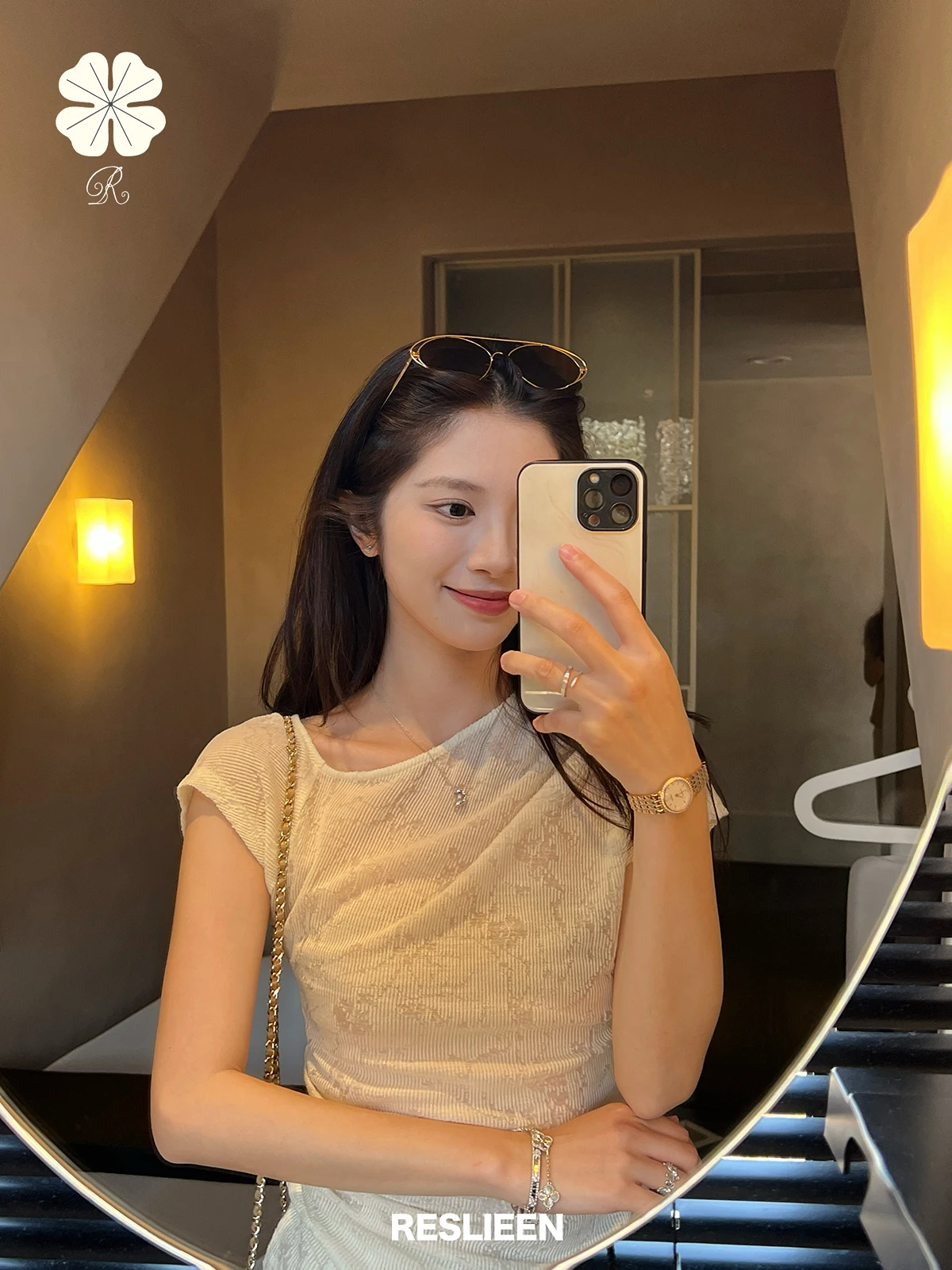 

Reslieen Cloud Fleece Summer Casual Loose Oxygen Feel Woolen Soft Gentle Short Sleeve Top Women's Knitted T-shirt Breathable