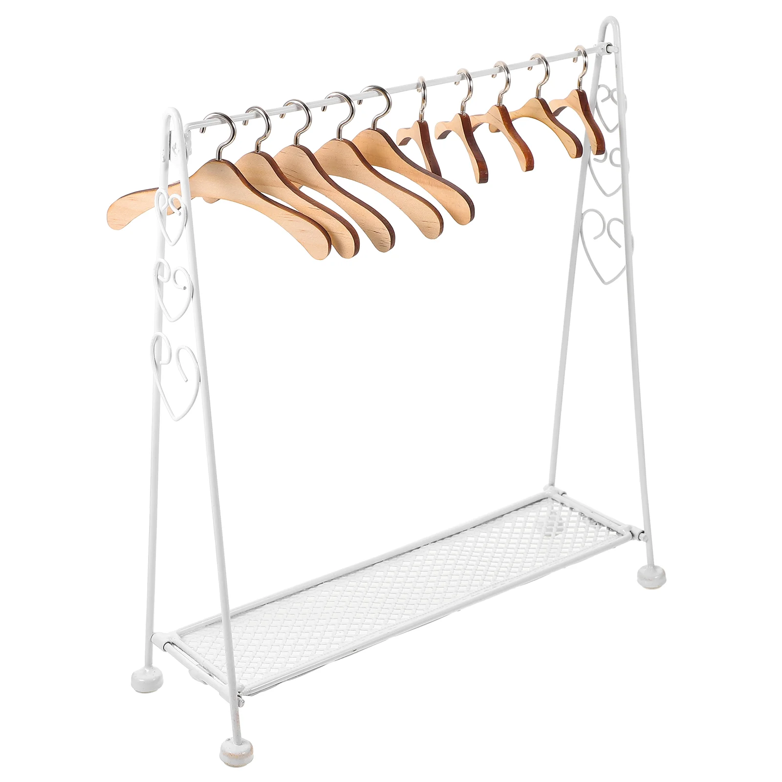 

Folding Hanger Girls Toys Mini Clothes Rack Accessories Clothing Holder Miniature Furniture Model Child Apparel