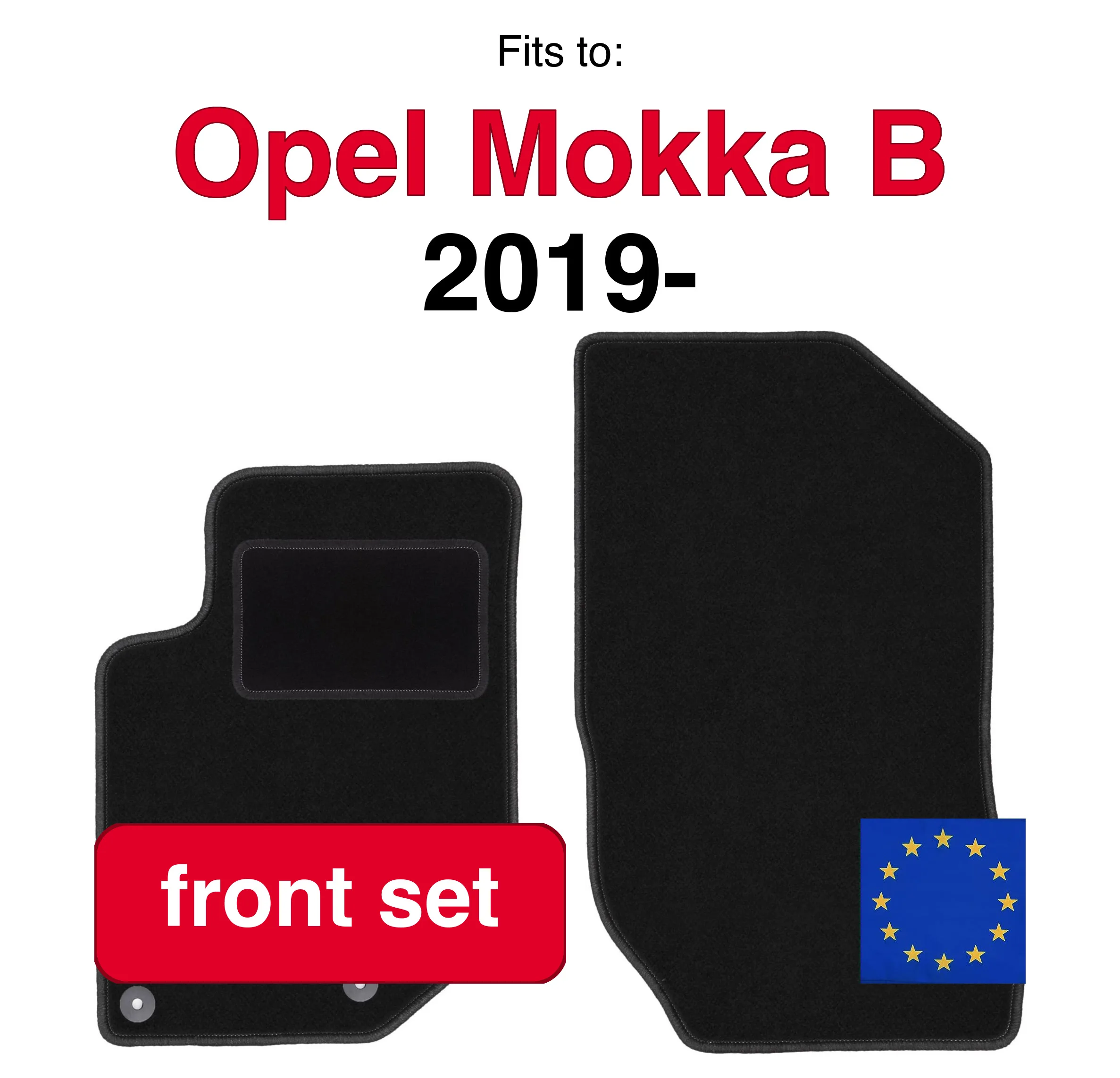 Auto velours vloermatten voor Opel Corsa F hatchback (2019-) - Zwart (2 stuks) Auto voorste rij matten voor voertuigvloer