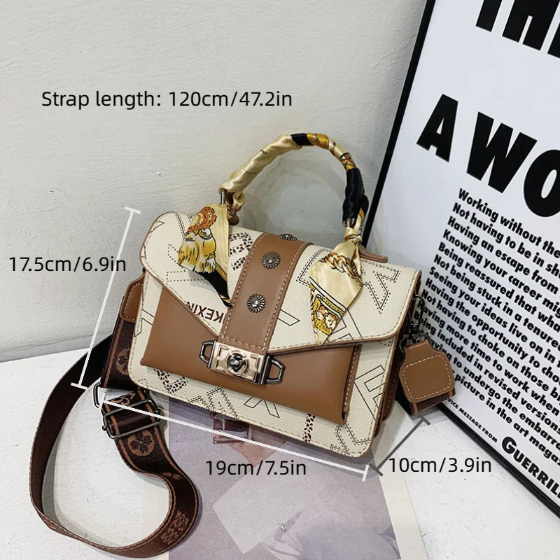 Retro model fall and winter handbag - Wide shoulder strap shoulder bag crossbody bag