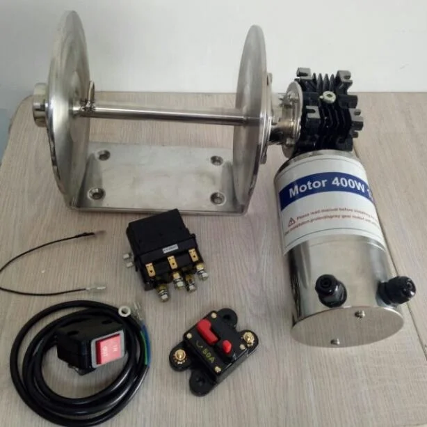 600 W Trommelwinde Mini 12 V 24 V elektrische Ankerwinde für Schiff, Yacht, Bootszubehör, andere Marinebedarf JVW-011