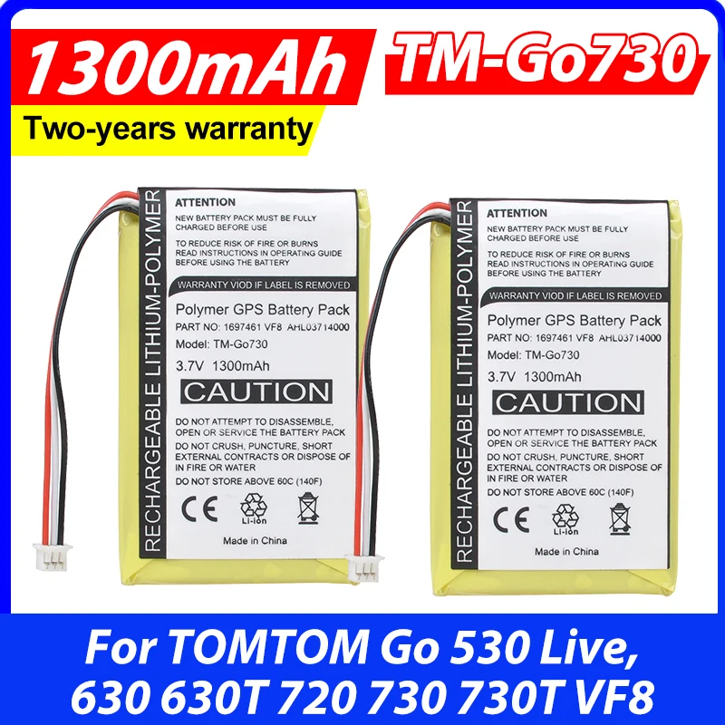 1300mAh Battery Akku for TOMTOM Go 530 Live, 630 630T 720 730 730T VF8 HS009L004872 GPS G930 G930T A8 DVR MP3 MP4 MP5 E-book