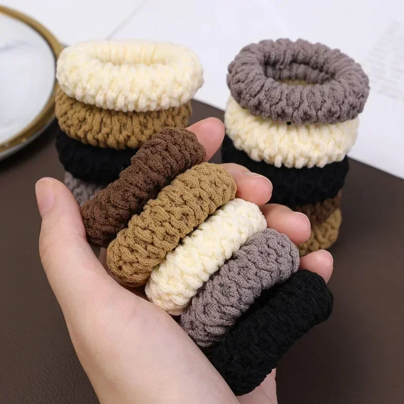 Women Thick Elastic Bands Cloth Ball Head Headband High Ponytail Hair Ties Solid Korean New Headwear Girls Hair Accessoires