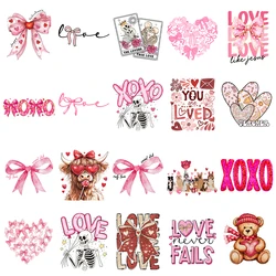 Heat Transfer Bowtnot Design Print Patch Clothing Faahion Iron On Sticker T Shirts Jacket Appliqued Animals Valentine's Day