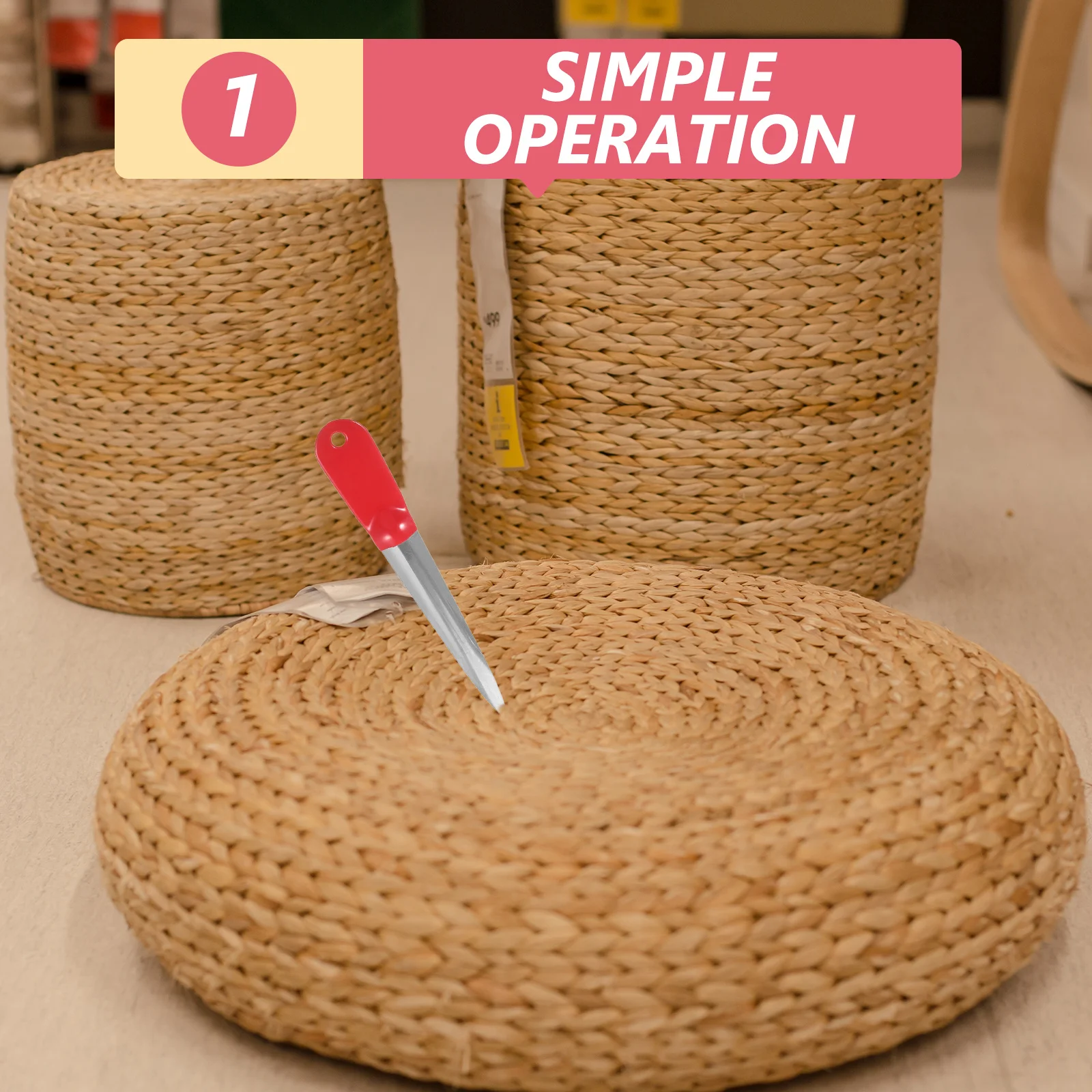 

1Set Wicker Repair Tool Stainless Steel Durable Rattan Basket Furniture Repairing Kit Chair Cane Supplies Browser Pry Tool