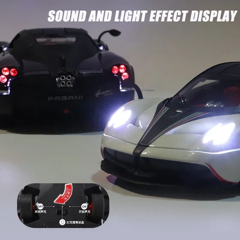 1/24 Pagani Huayra Dinastia Diecast Alloy Car Model Toys 4 Door Opened Sound And Light Pull Back Sports Vehicles For Child Gifts