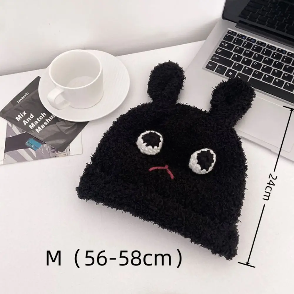 Gorro de punto de oso pequeño para mujer, gorro de ocio suave y versátil, regalo cálido de invierno