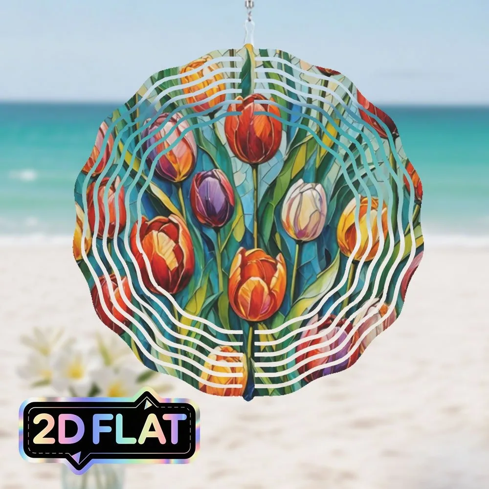 

Large 10in Metal Wind Spinner 360 Rotating Hook Parrot Tulip Garden Decor Outdoor Hanging Ornament Colorful Yard Art Durable