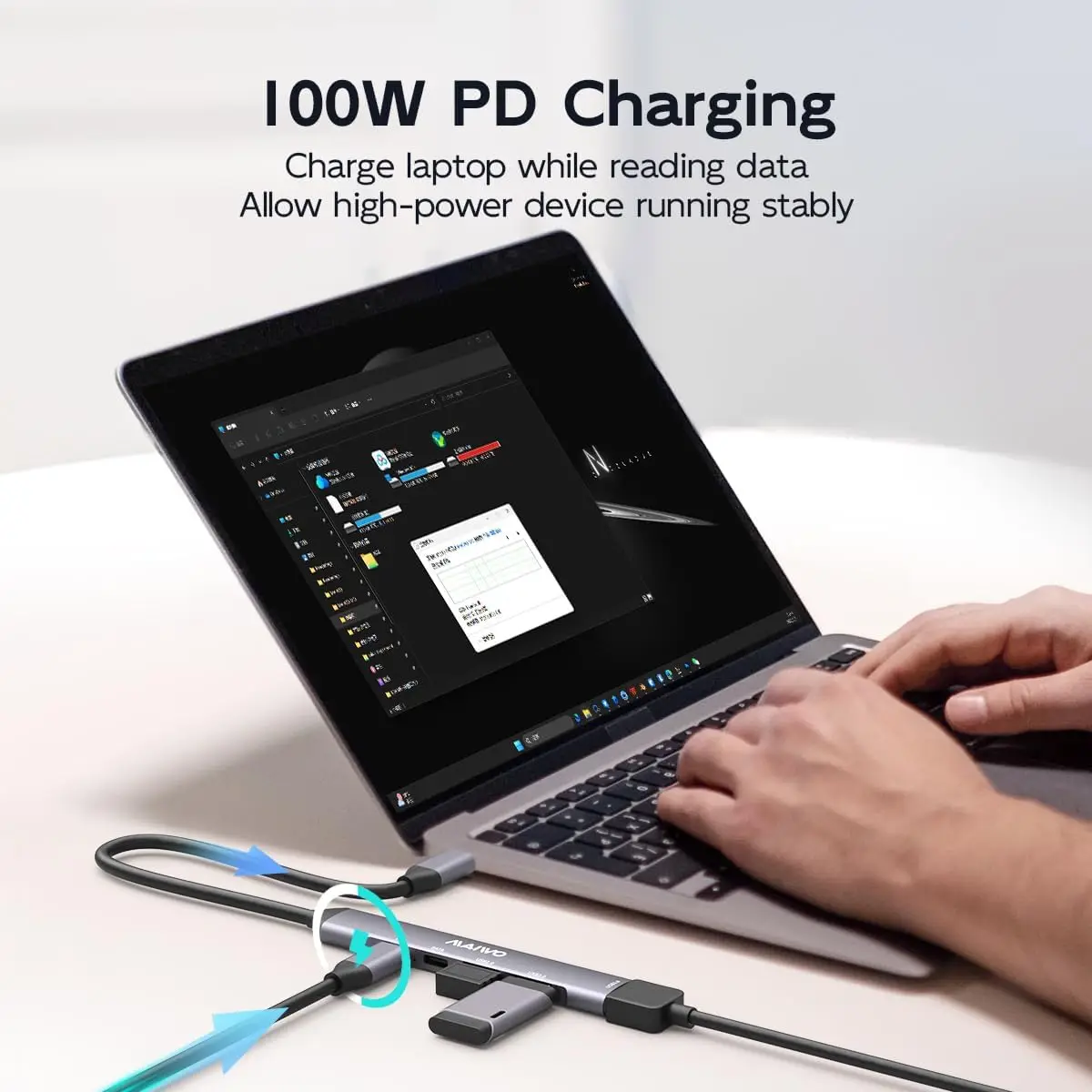 MAIWO USB C Hub USB 3.0 Hub with 100W PD/Type-C/USB3.0/USB2.0 Ultra-Slim 1 in 5 Ports Out Type C Splitter Expander for MacBook
