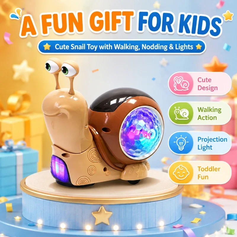 Sweet Swing Nodding Snail Toy Omni-directional Travel Design Multi-purpose Play Toy For Kids Early Education