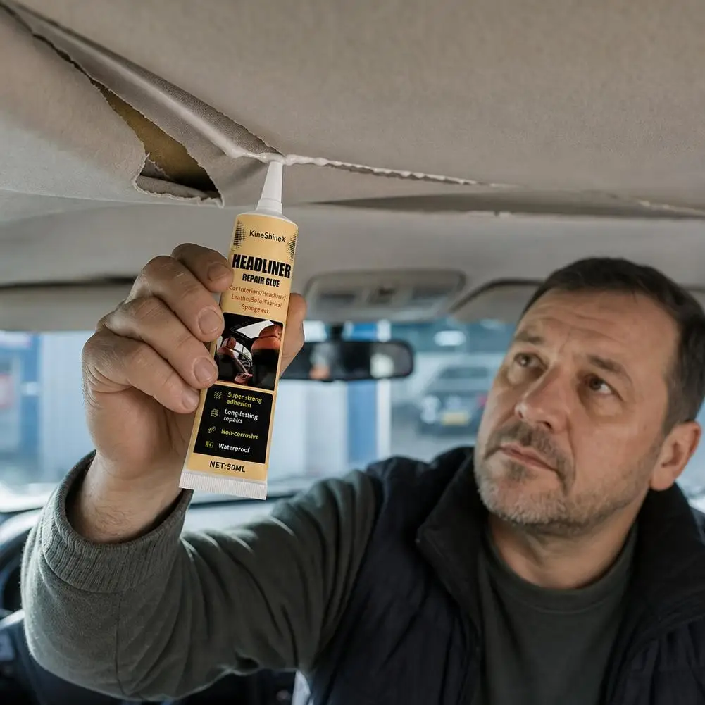 50ML Waterproof Car Headliner Repair Glue, Fabric Upholstery Adhesive for Car Roof Liner, Fabric, Leather and Interior Repairs view 4