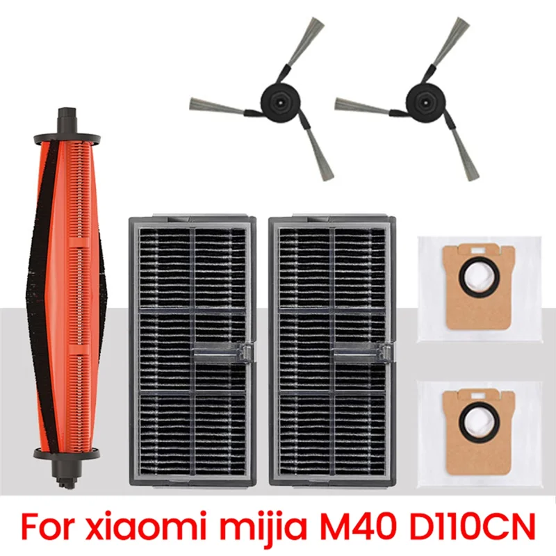

BFYL For Mijia M40 D110CN Robot Vacuum Cleaner Main Side Brush Hepa Filter Dust Bags Replacement Parts
