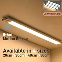 LED Cabinet Light USB Type-C Rechargeable Motion Sensor Led Lamp for Kitchen Wardrobe Cabinet Lighting 20cm/30cm/40cm/50cm/60cm