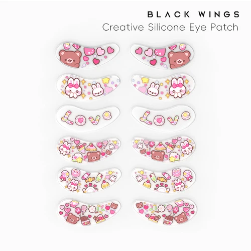 Imagen 1 del producto La máscara de ojos de silicona Blackwings es una máscara de ojos de gel refrescante reutilizable con diseño de patrón, que es imprescindible para el cuidado de la piel día y noche.
