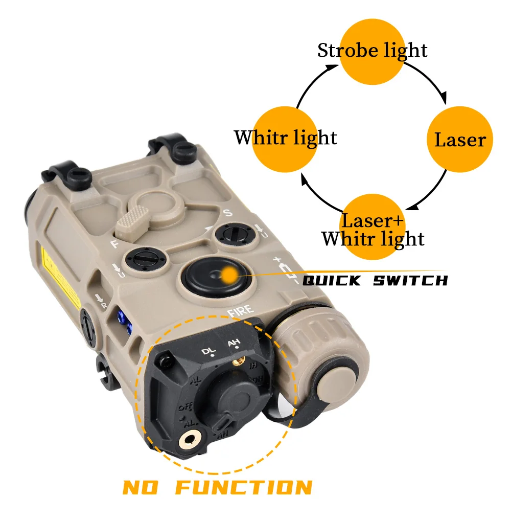 Tactical OGL PEQ Aiming Indicator Aluminum Alloy M300 M600 Airsoft Flashlight With Dual Control Pressure Switch Fit Picatinny - view 2