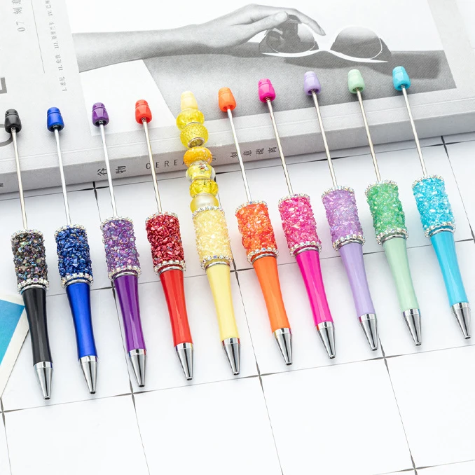 قلم DiamondsBead المجروش الكريستالي ، مجموعة ملصقات يدوية الصنع إبداعية ، أقلام حبر جاف مطرزة بالخرز الماسي ، 60 ، بيع بالجملة