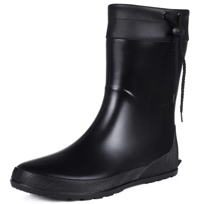 Crestar Mid Calf Rain Boots For Women Fashion Collar Gardening Boots Outdoor Ultra Lightweight Portable Waterproof Garden Shoes